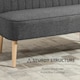 image 5 of HOMCOM Linen-Feel Double Sofa w/ Wood Frame Padding Back, Grey