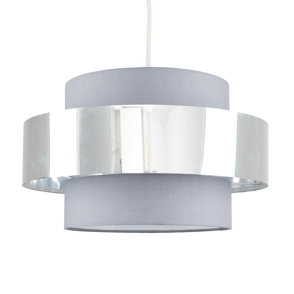 image 1 of ValueLights Matildo Grey Chrome Ceiling Pendant Shade | Grey