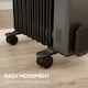image 8 of HOMCOM Oil Filled Radiator Portable Heater W/ 9 Fin, 3 Heat Settings Grey