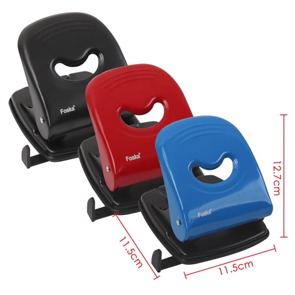 image 1 of Metal Black Medium Duty Hole Punch with Paper Measure Indicator
