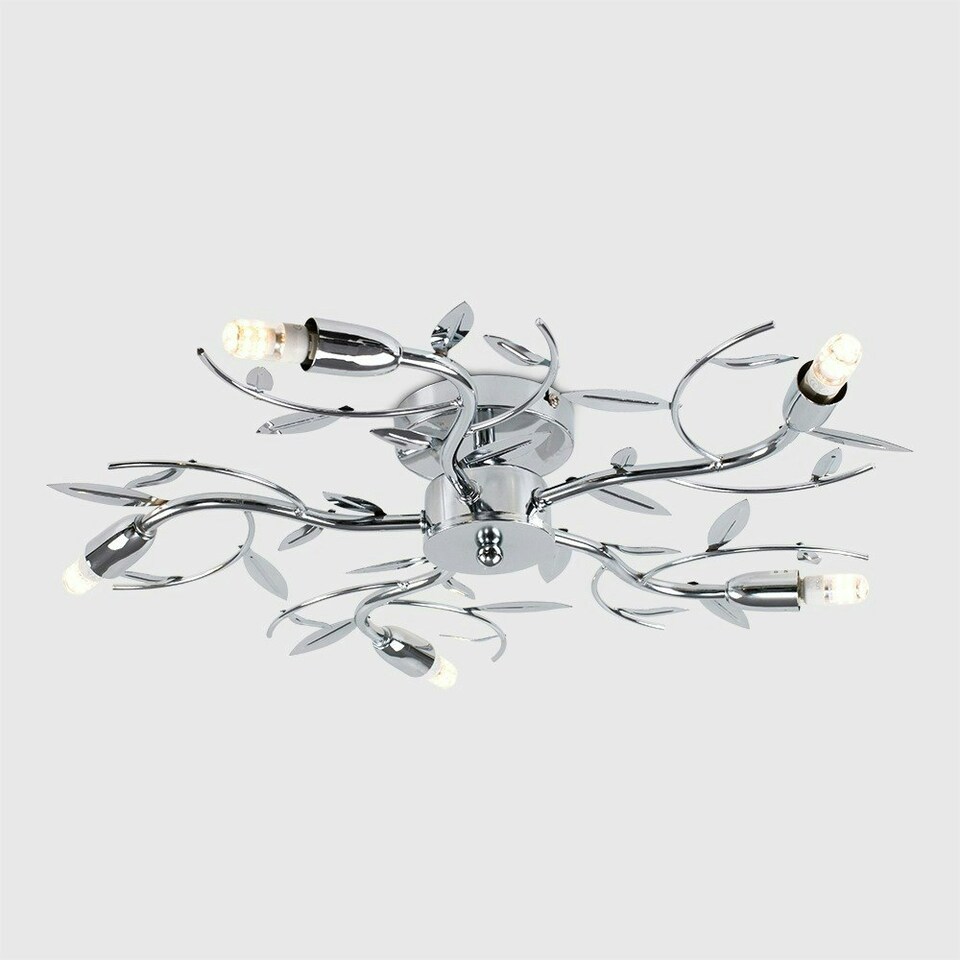 image 1 of ValueLights Blossom Modern 5 Way Decorative Silver Chrome Ceiling Light