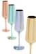 image 3 of Aurora Set of Four Glass Champagne Flutes In Assorted Colours