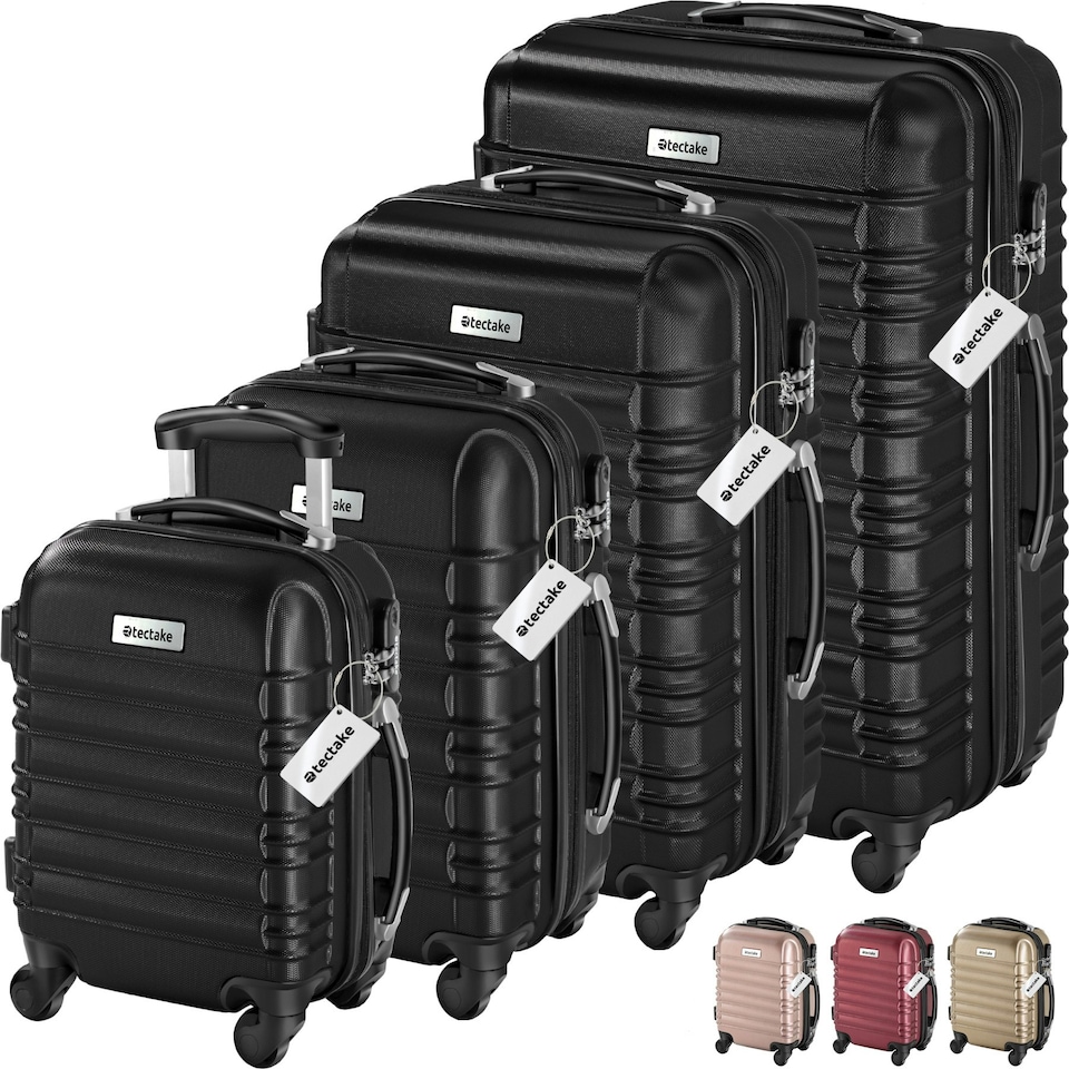 image 1 of Suitcase Set Mila - 4 hard-shell suitcases, including luggage scales and tags | Gold | rose gold | 1