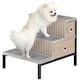 image 2 of PawHut Dog Stairs with Storage, Pet Steps for Older Cats & Small Dogs with Non-Slip Cover, Puppy Pet Steps for Sofa, High Bed, Oak Tone