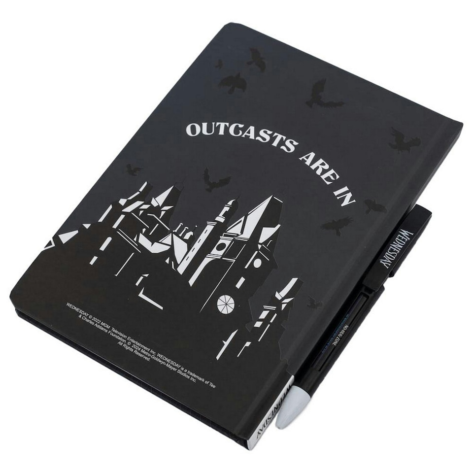 image 1 of Wednesday Stay Kooky Notebook & Pen Set - Black/Grey - One Size