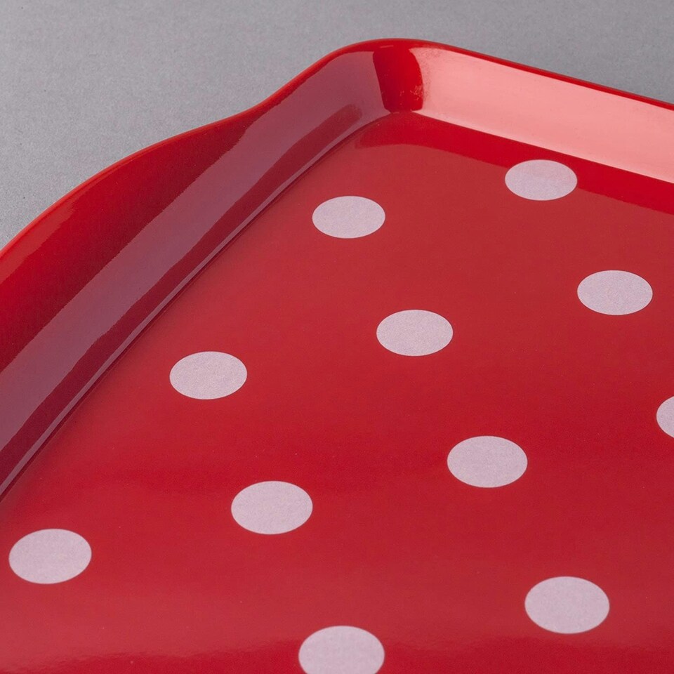image 1 of Melamine Dotty Tray, Small Red