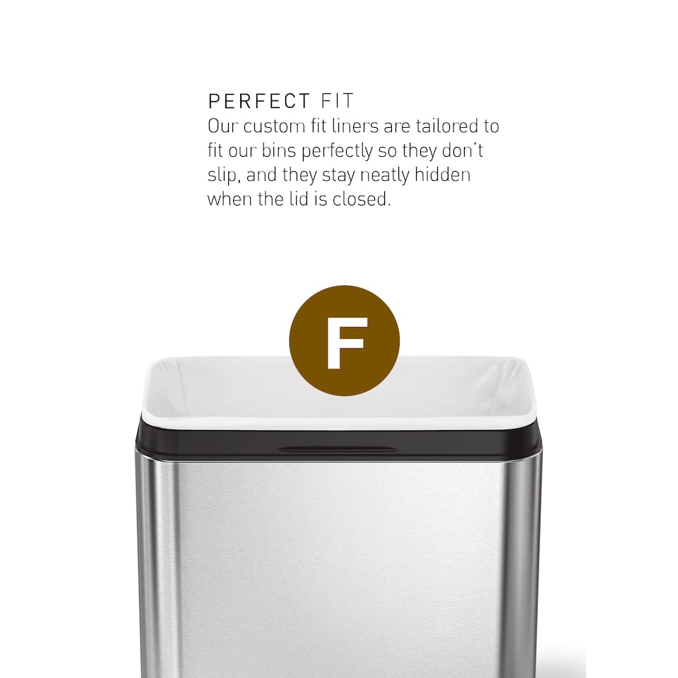 image 1 of Simplehuman 25L Code F Bin Liners, 50% Recycled Custom Fit Bin Bags, Pack of 100 | White | Code F | Code F | 5