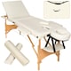 image 1 of Massage Table - 3-zone bed, wooden frame, bolsters, carry bag, head and armrests | Cream | beige | 1