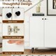 image 5 of COSTWAY Buffet Sideboard Modern 4-Door Storage Cabinet White White