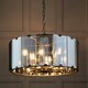 image 5 of Clooney 8 Light Ceiling Pendant Slate Grey Gloss Paint, Smoke Cut Glass, E14
