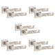 image 1 of Golden Grace 5 Pairs Modern Nova Premium Design Door Handles on Square Rose in Satin Nickel Finish Grey