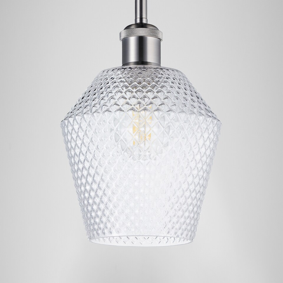 image 1 of Modern and Compact Diamond Design Clear Glass Pendant Lamp Shade - 17cm x 17cm | Clear