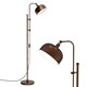 image 1 of COSTWAY Industrial Floor Lamp Metal Free-standing Light Bronze