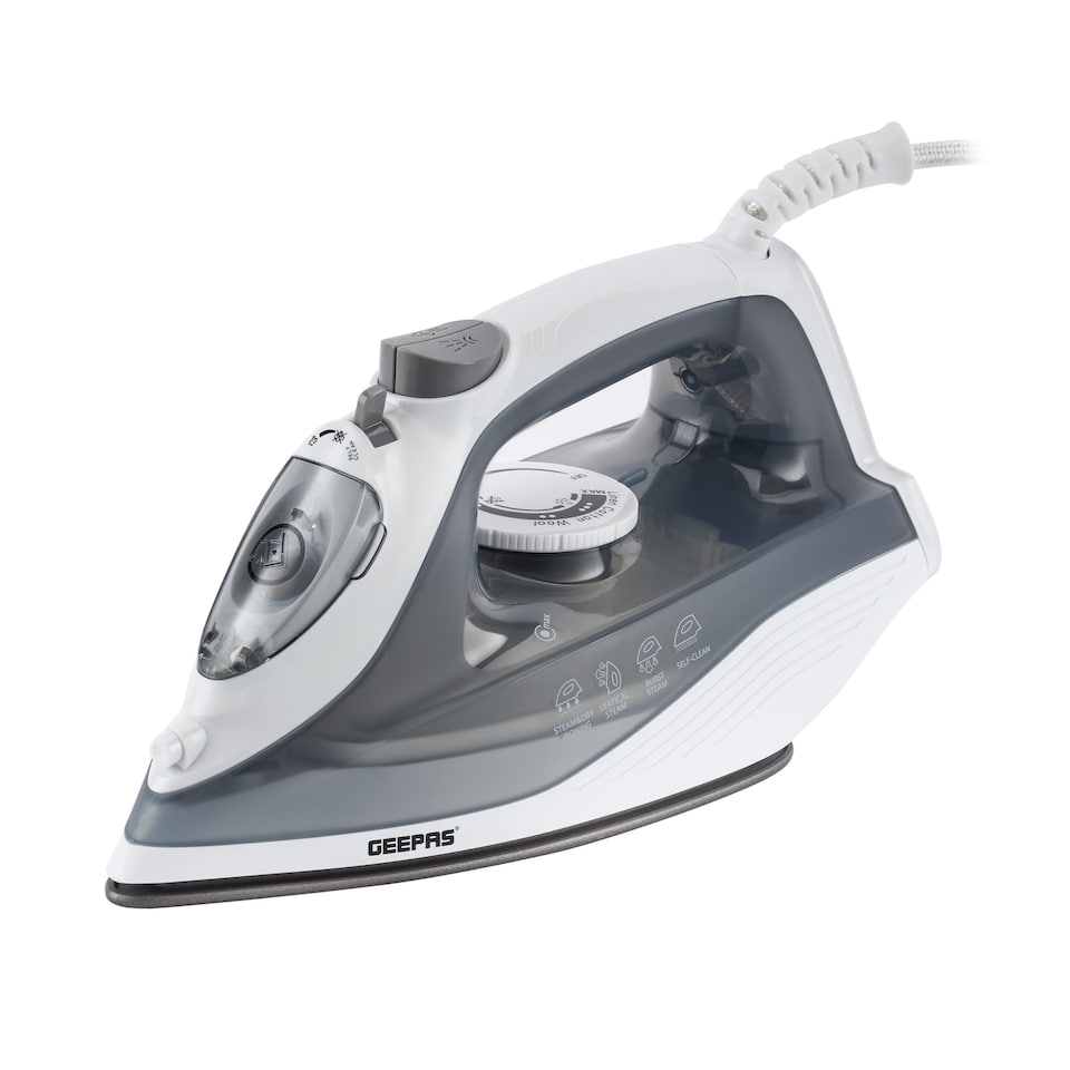 image 1 of GEEPAS Steam Iron With Nonstick Soleplate 1750W Grey