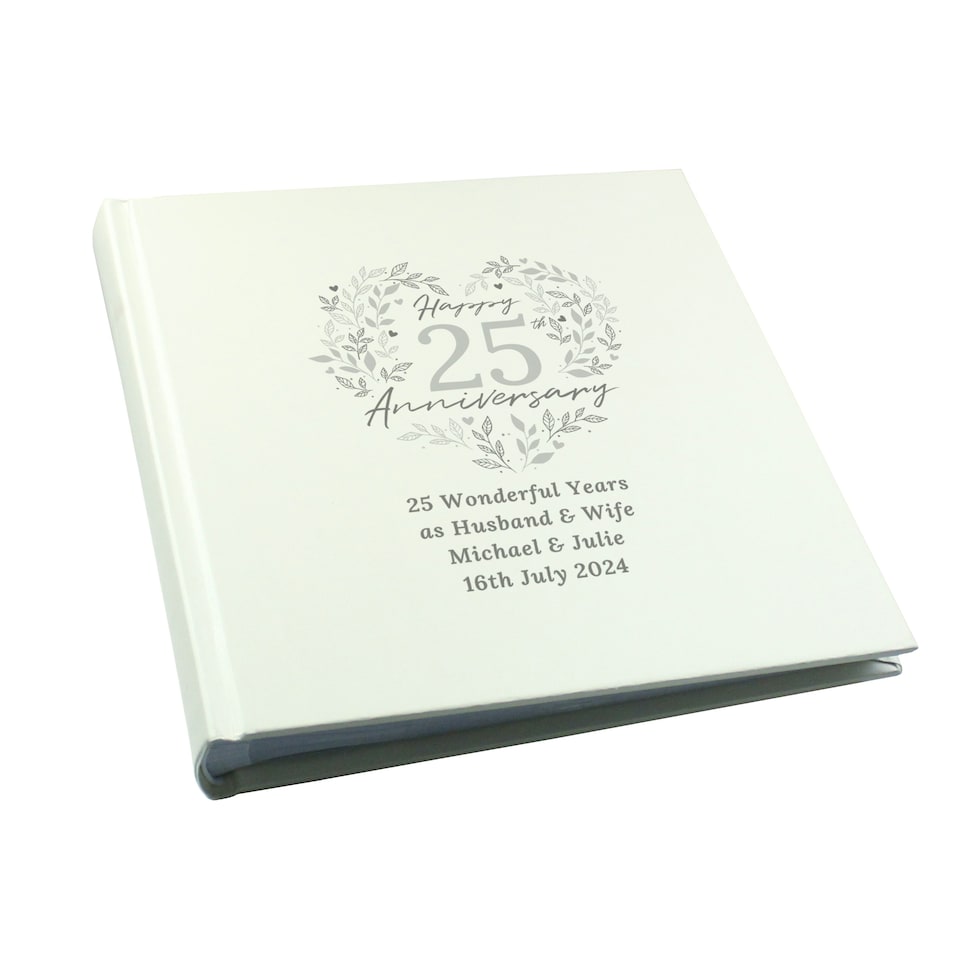 image 1 of Personalised 25th Silver Wedding Anniversary Photo Album