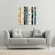 image 2 of Beautiful meadow flowers on candy colorful brush stripe (Canvas Print) 101 x 101 x 4cm