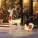 image 2 of Outsunny Light Up Reindeer and Sleigh Christmas Decoration, Outdoor Lighted Deer Xmas Decor with 170 LED Lights for Holiday, Lawn, Garden, Yard, White