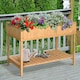 image 10 of Outsunny Wooden Herb Planter Stand 8 Cubes Bottom Shelf Raised Bed Natural