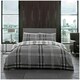 image 1 of VELVETIO Bardsley Check Printed Duvet Cover Set Reversible Polycotton Beddings Grey | Double