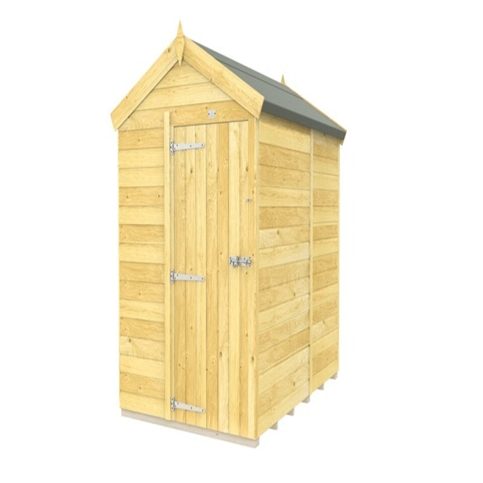 image 1 of 5 x 7 Feet Apex Shed - Single Door Without Windows - Wood - L214 x W147 x H217 cm Brown