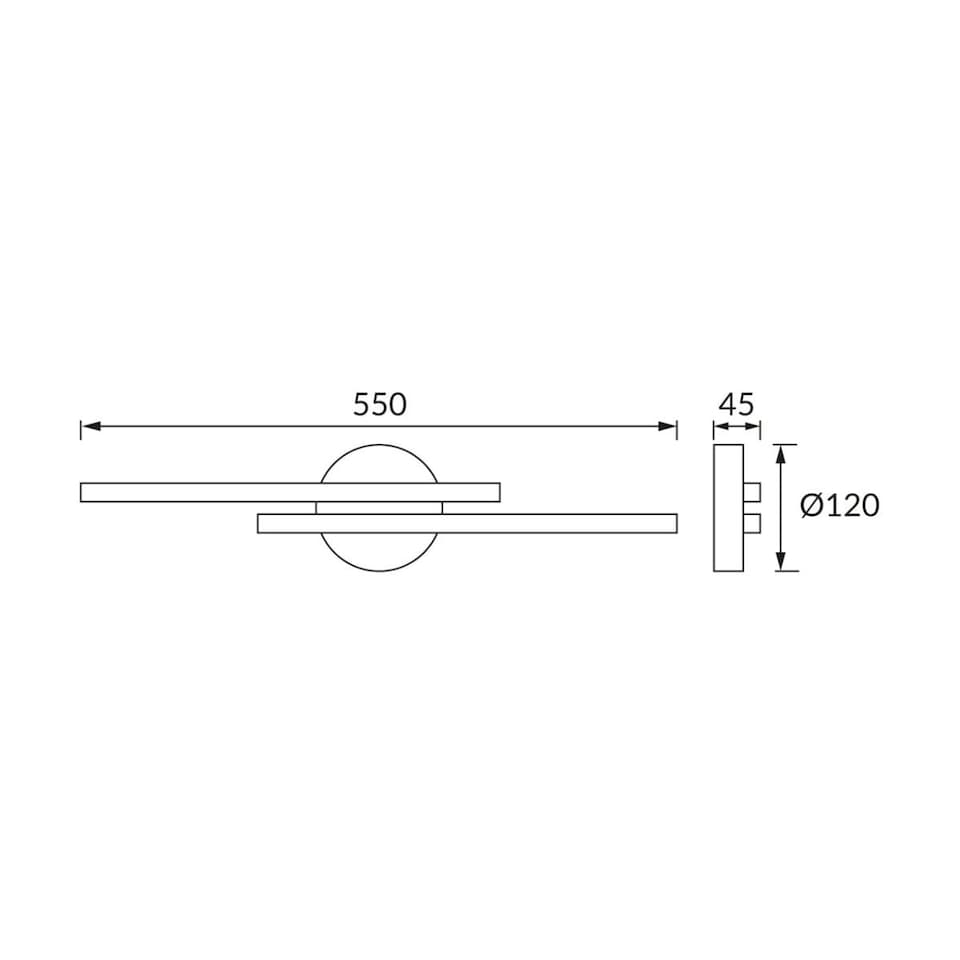 image 1 of CGC SASH LED Black IP44 Bathroom Rated Wall Light 14W Black