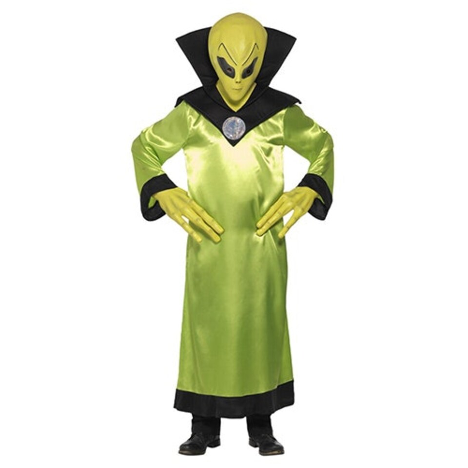 image 1 of Alien Lord Electric Green Fancy Dress Costume Unisex Adult Medium