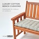 image 2 of Homescapes Garden Bench Cushion Luxury 3 Seater 100% Cotton Indoor Outdoor Seat Pad Grey | 143 x 48 cm