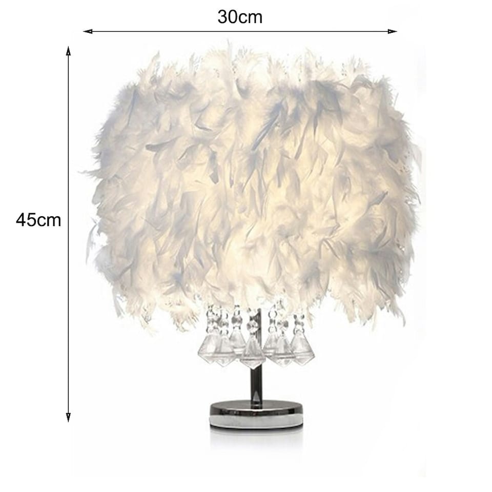 image 1 of Living and Home Modern Feather Design Bedside Table Lamp