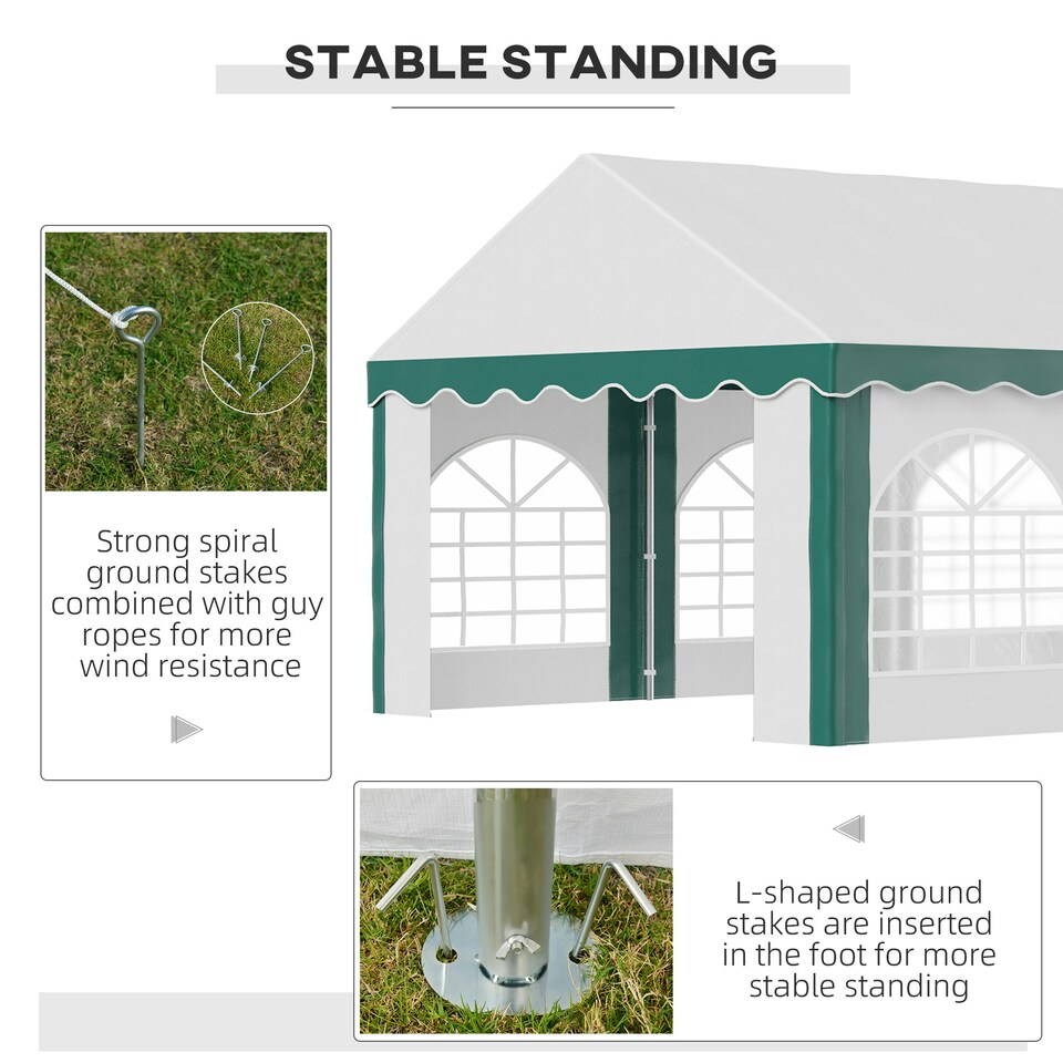 image 1 of Outsunny 6 x 4m Marquee Gazebo, Party Tent with Sides and Double Doors