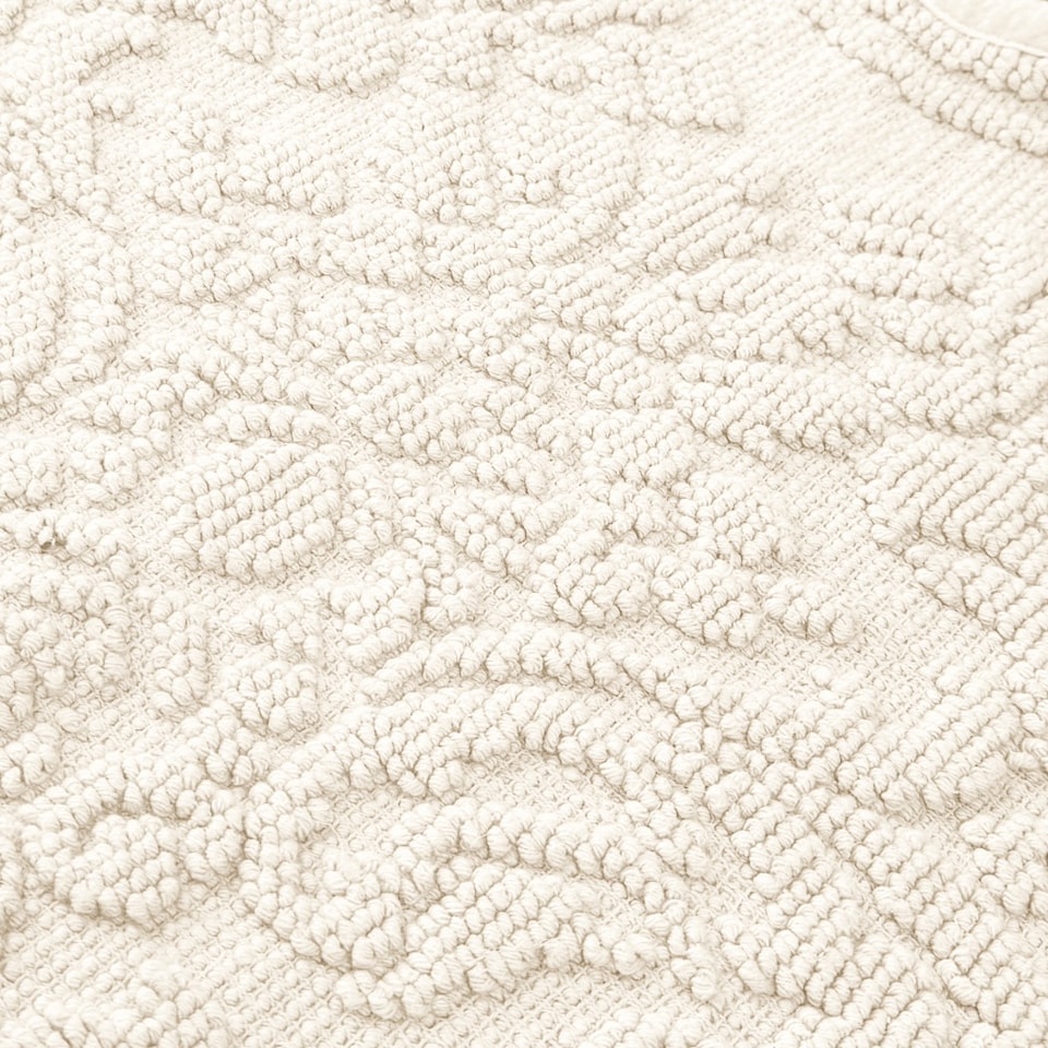 image 1 of Gracie Floral Jacquard Scalloped Bath Mat