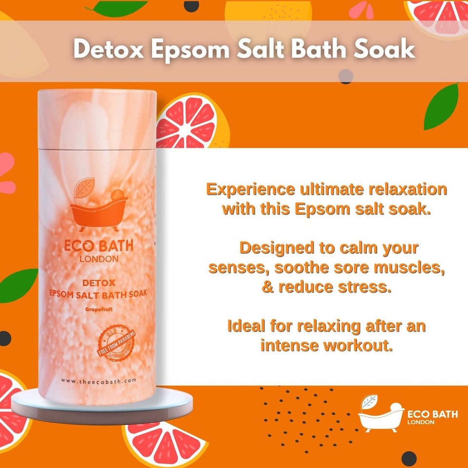 image 1 of Detox Grapefruit Epsom Salt Bath Soak Gift Tube