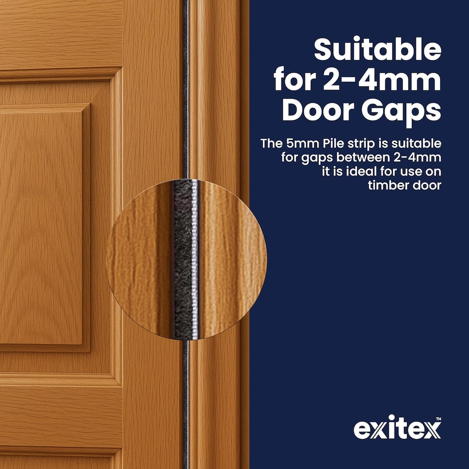 image 1 of Exitex Self Adhesive Intumescent Fire & Smoke Door Strip with Brush, FD30 rated, 5.2m | Brown