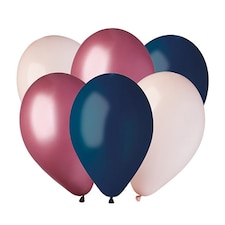 Chic Shell Cream, Vino Burgundy & Navy Blue Assorted Latex Balloons 23cm / 9 in - Pack of 20