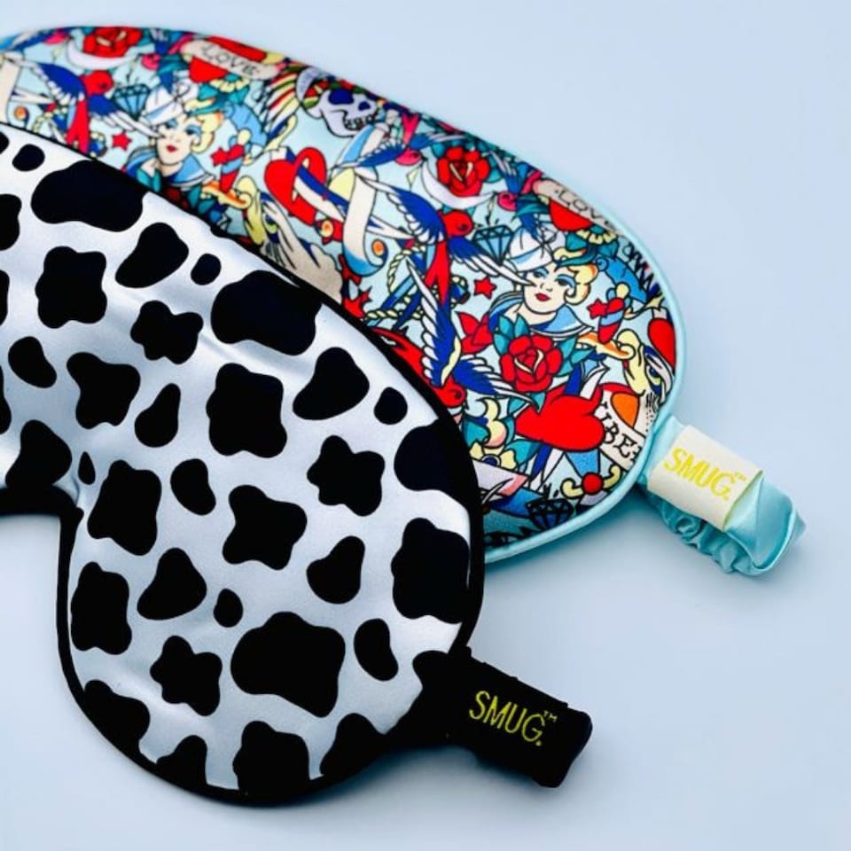 image 1 of SMUG Satin Sleep Mask - Cow Print