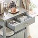 image 4 of SoBuy FKW22-HG,Stainless Steel Top Kitchen Trolley Microwave Stand on Wheels