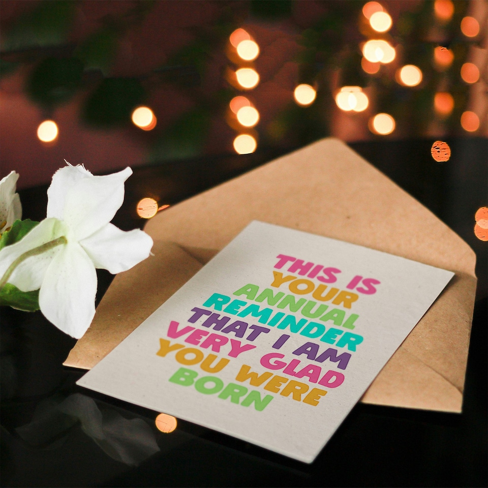 image 1 of Your Annual Reminder That I Am Glad You Were Born Birthday Card