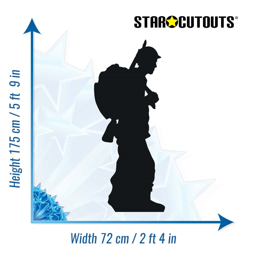 image 1 of Silhouette Soldier Lifesize Cardboard Cutout - 175cm