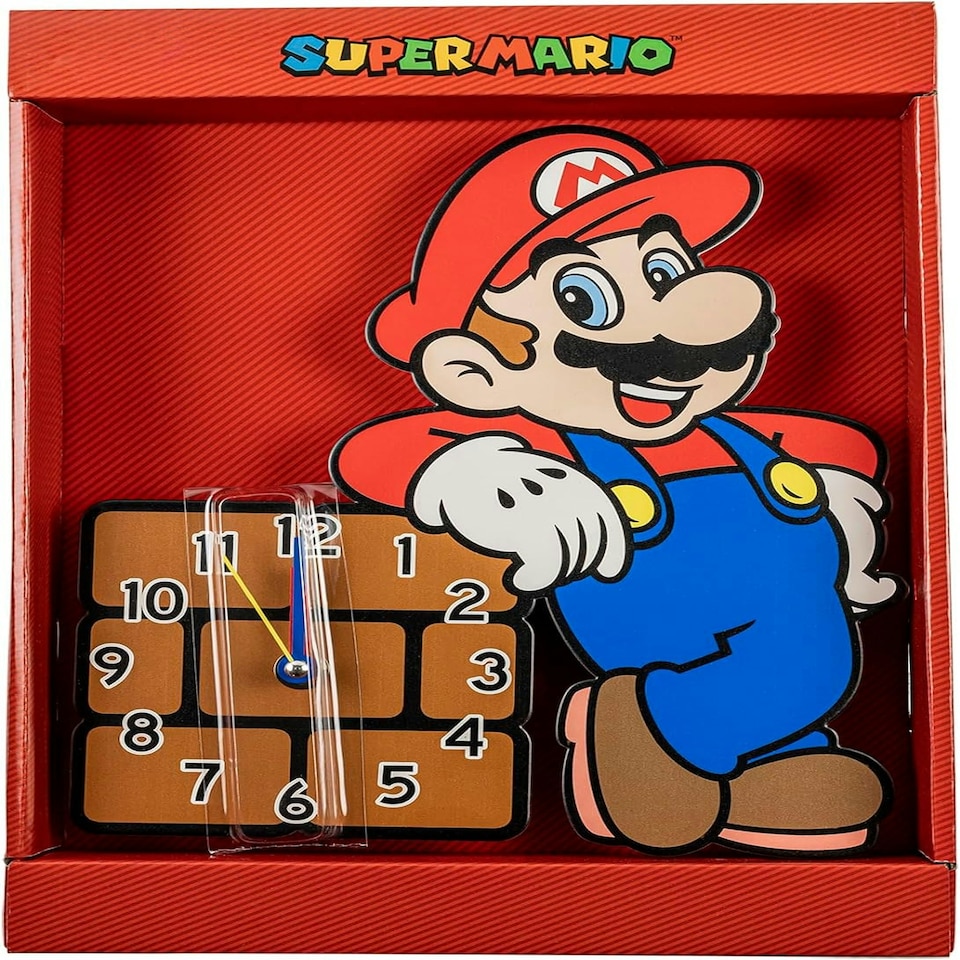 image 1 of Super Mario Wall Clock Black