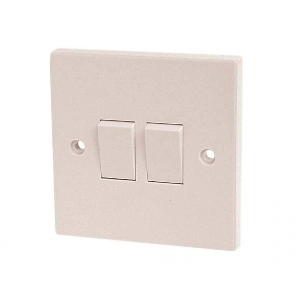 Dencon Light Switch 10a - Multi Colour - 2-Gang 2-Way