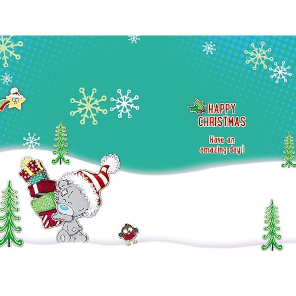 image 1 of To a Brilliant Grandson Tatty Teddy Carrying Gifts Design Christmas Card