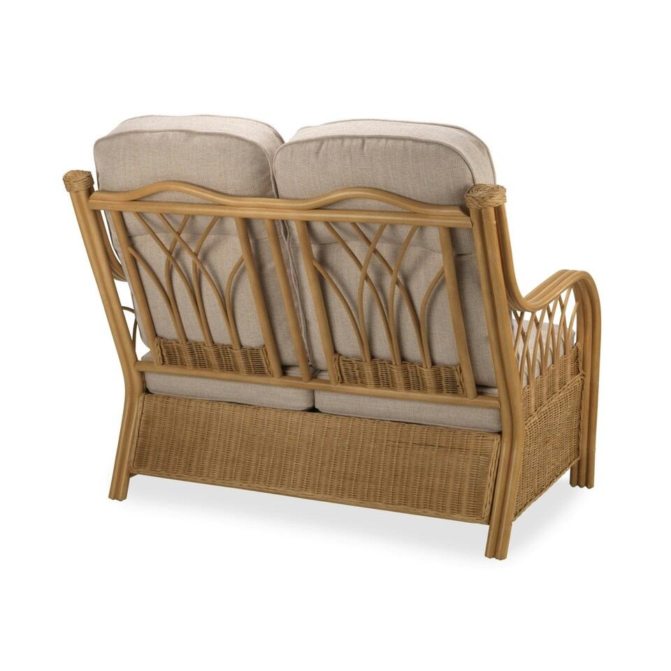 image 1 of Desser Viola Light Oak Rattan 2 Seater Sofa Set in Biscuit - Conservatory Sofa Suite