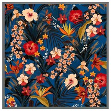 Bright red & orange tropical flowers & plants (Picture Frame) Grey | XS