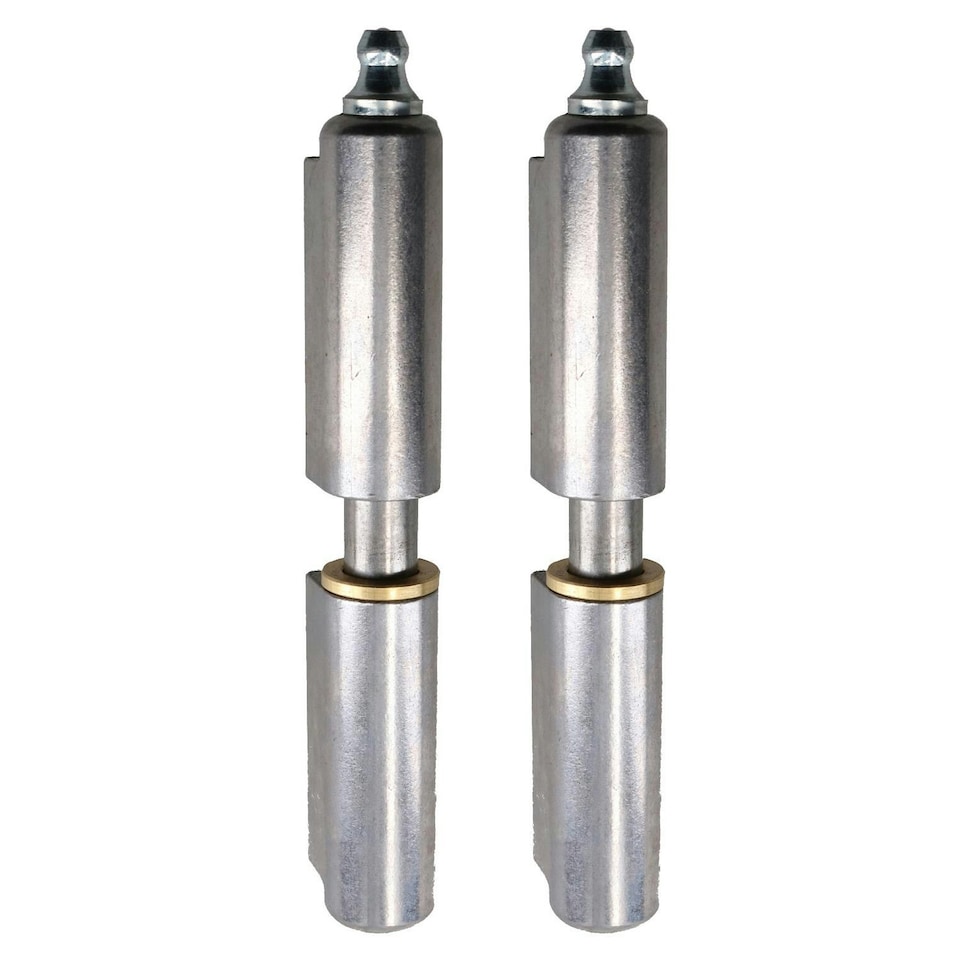 image 1 of 2 PACK Lift Off Bullet Hinge with Grease Nipple Weld On 15x100mm Door Silver