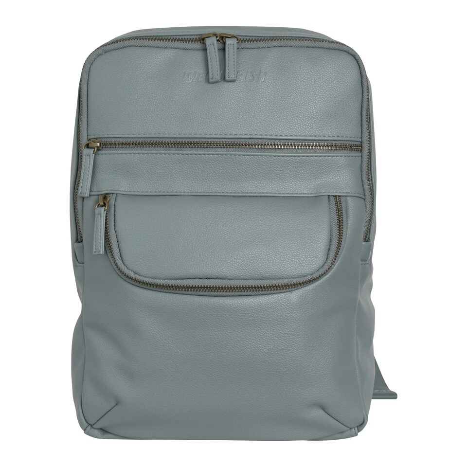 image 1 of Weird Fish Apperly Faux Leather Backpack - Mineral Blue - One Size