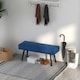 image 8 of HOMCOM End of Bed Bench, Upholstered Hallway Bedroom with Steel Legs, Blue