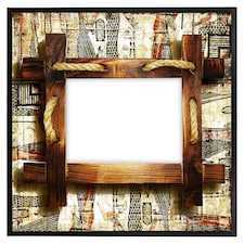 Rustic egyptian wooden frame (Picture Frame) Black | XL