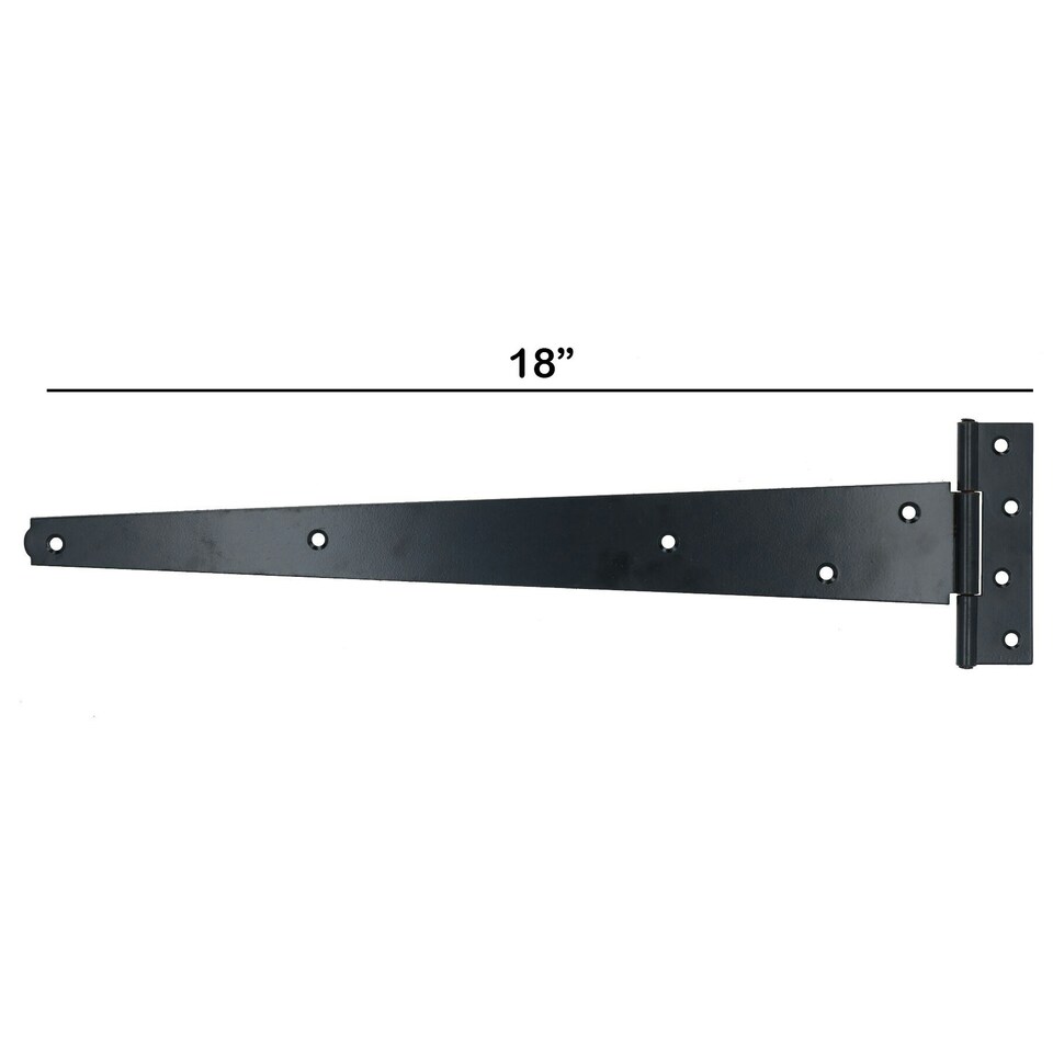 image 1 of 18" (450mm) Heavy Duty T Tee Hinges for Doors + Gates with Fixing Screws 8pc Black