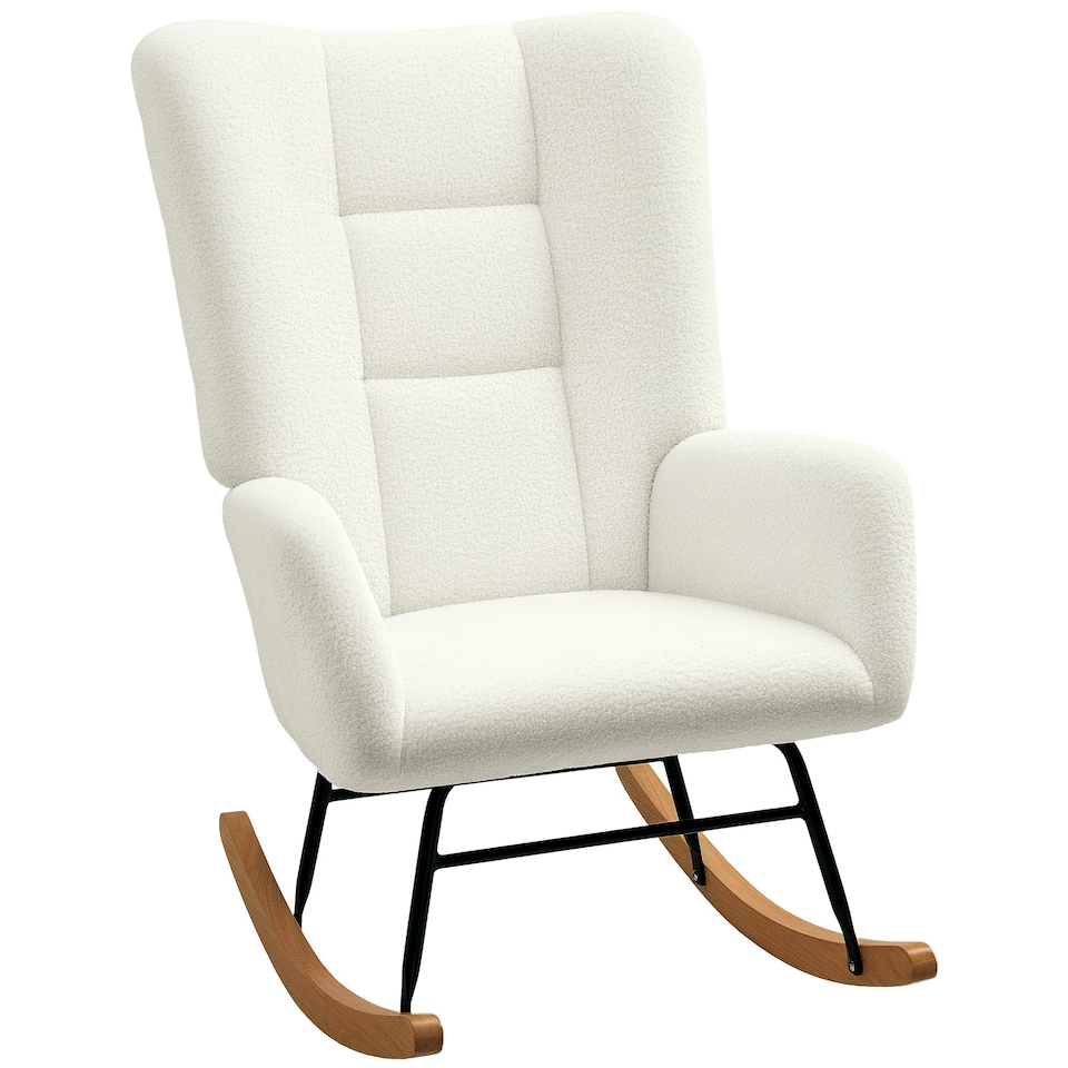 image 1 of HOMCOM Rocking Chair, Modern Armchair with Backrest for Bedroom | Multi