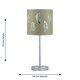 image 5 of Set of 2 Chrome Stick Table Lamps with Sage Green Fern Shades Chrome | Green