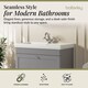 image 2 of Bathroom Wall Hung 1-Drawer Vanity Unit & Fireclay Basin, Grey, 800mm | Grey | Satin Grey | 470 x 830 x 496mm